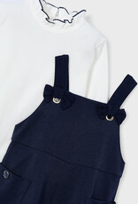 Mayoral Navy Pinafore Dress w/Mock Neck Top