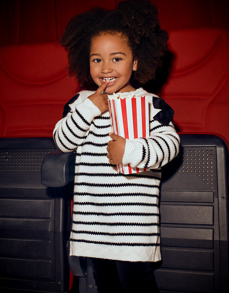 Mayoral Cream Black Knit Dress