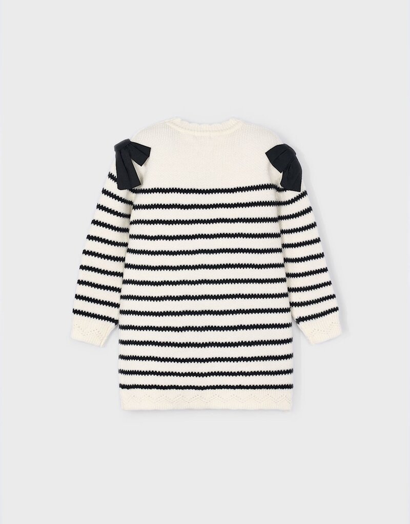 Mayoral Cream Black Knit Dress