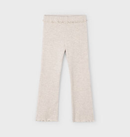 Mayoral Rib Knit Flare Leggings Sand