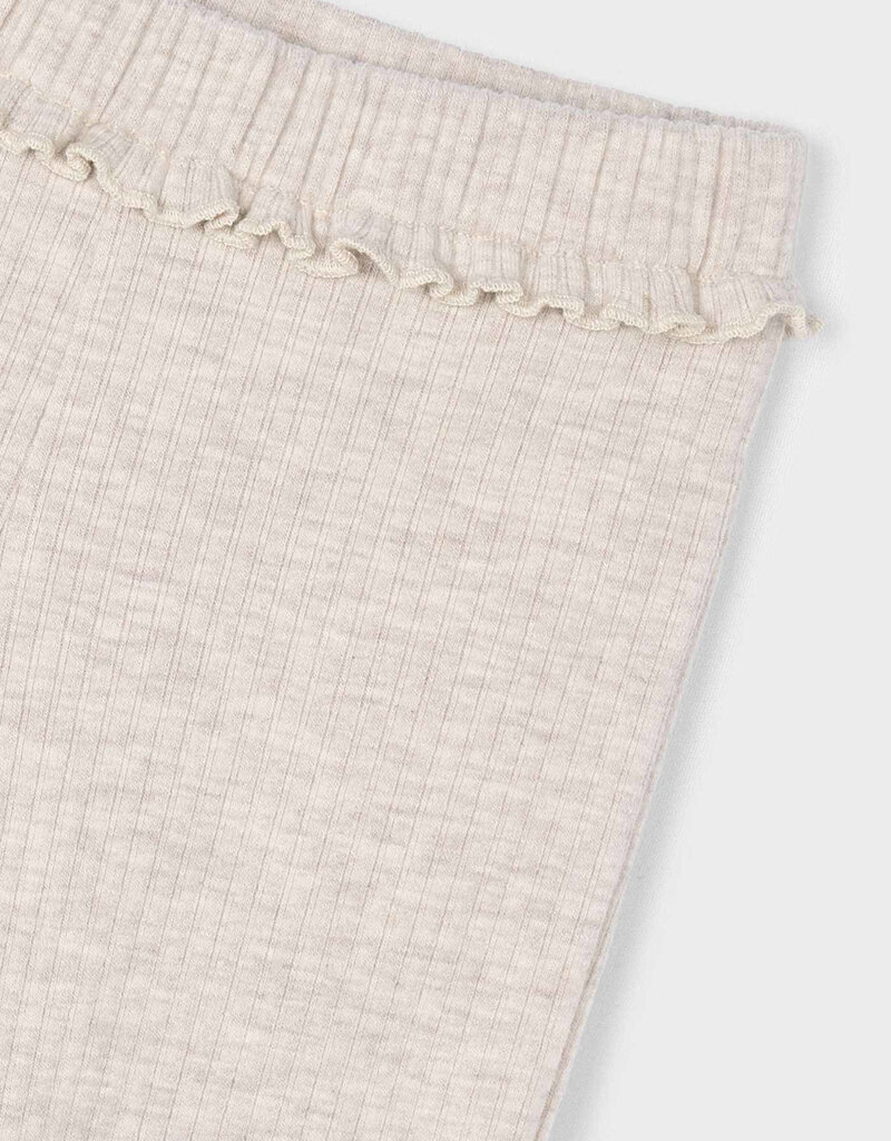 Mayoral Rib Knit Flare Leggings Sand