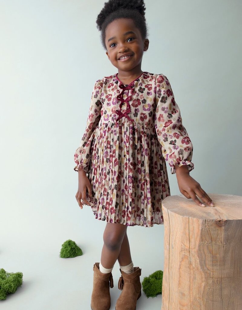 Mayoral Cherry Pleated Printed Dress