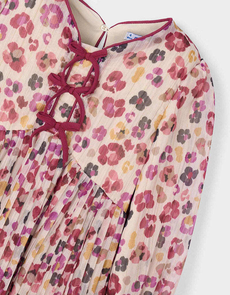 Mayoral Cherry Pleated Printed Dress