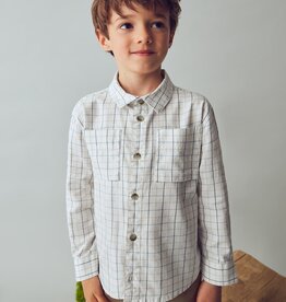 Mayoral SALE L/S Cream Check Buttondown Shirt