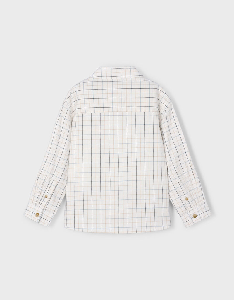 Mayoral L/S Cream Check Buttondown Shirt
