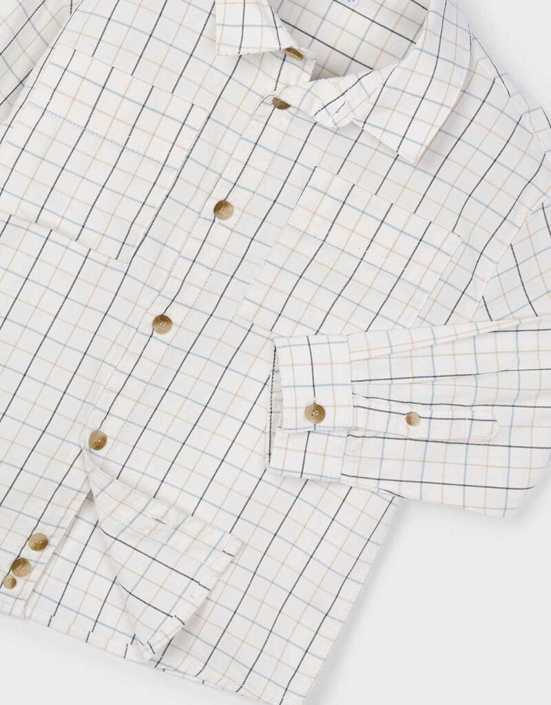 Mayoral L/S Cream Check Buttondown Shirt