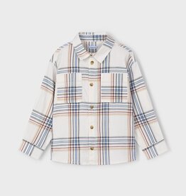 Mayoral SALE L/S Blue/Cream Lined Buttondown Shirt