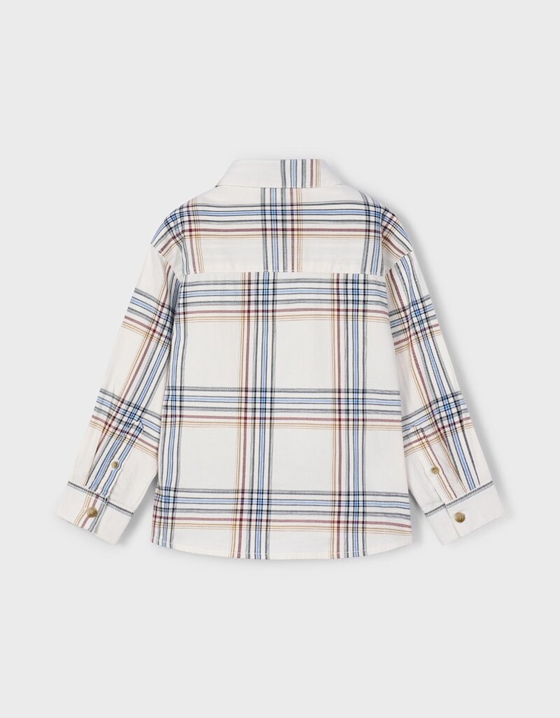Mayoral L/S Blue/Cream Lined Buttondown Shirt
