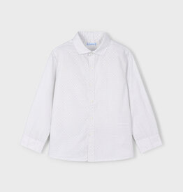 Mayoral L/S White Buttondown Shirt w/Small Print