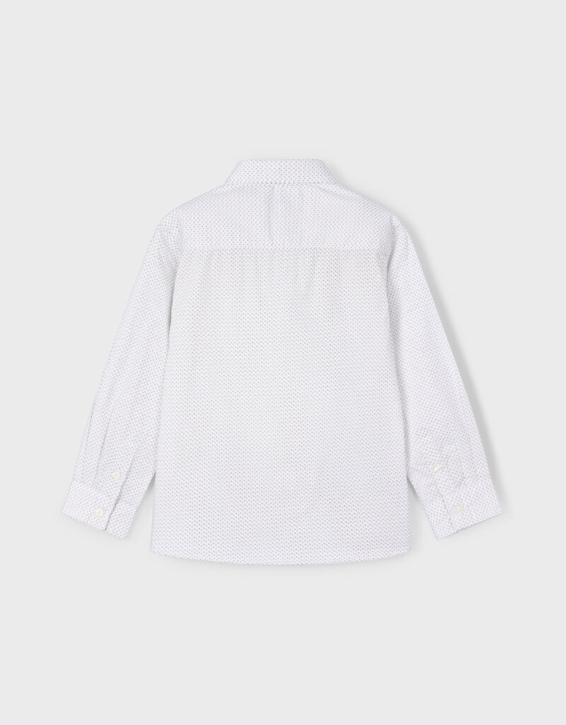 Mayoral L/S White Buttondown Shirt w/Small Print