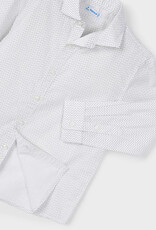 Mayoral L/S White Buttondown Shirt w/Small Print
