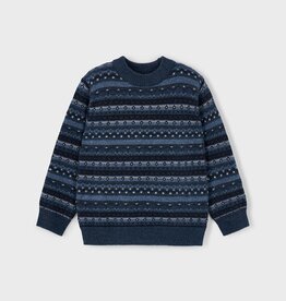 Mayoral Jacquard Navy Sweater
