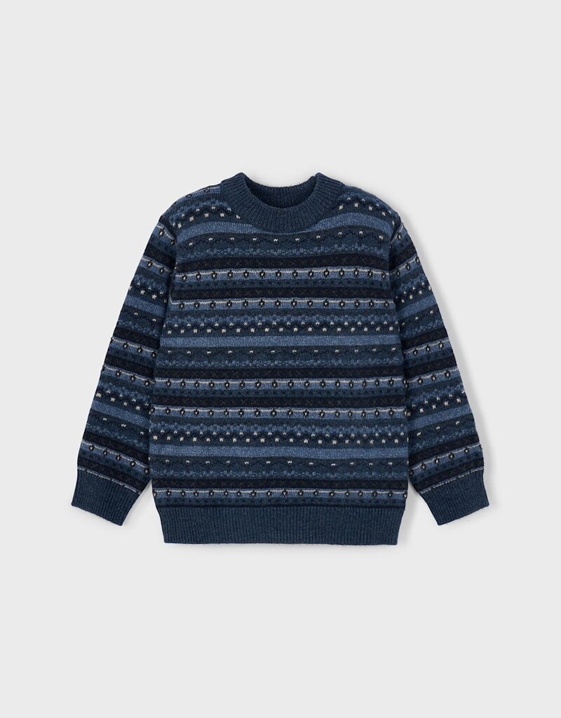 Mayoral Jacquard Navy Sweater