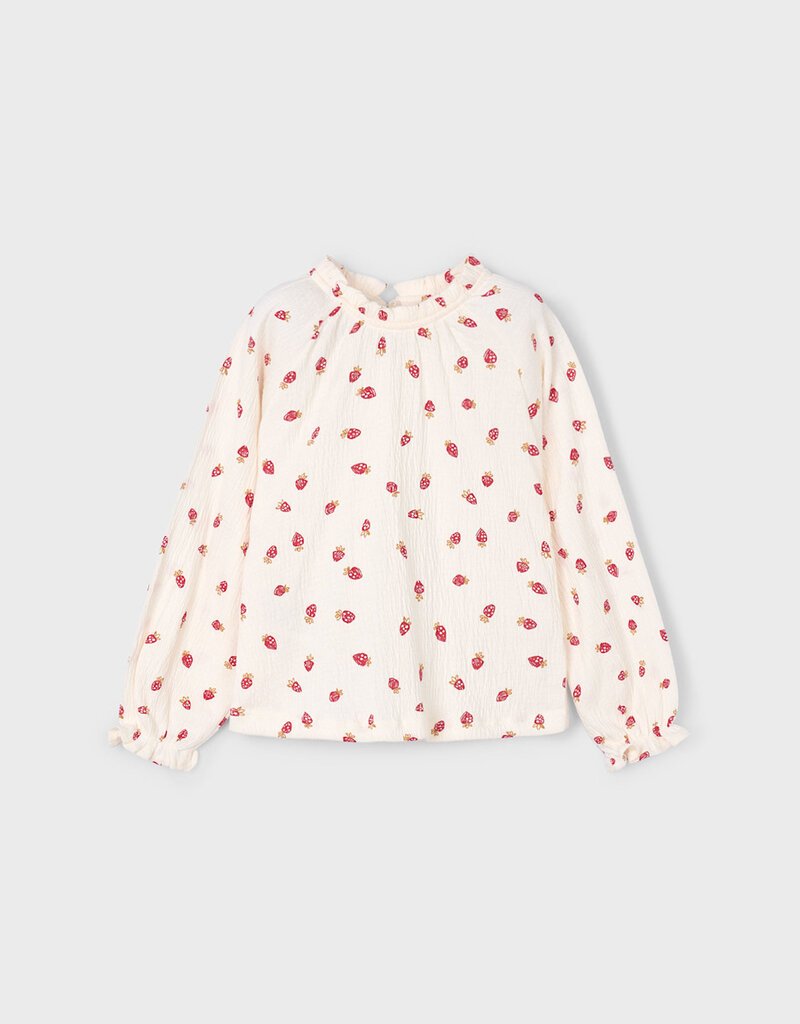 Mayoral L/S Strawberry Print Top