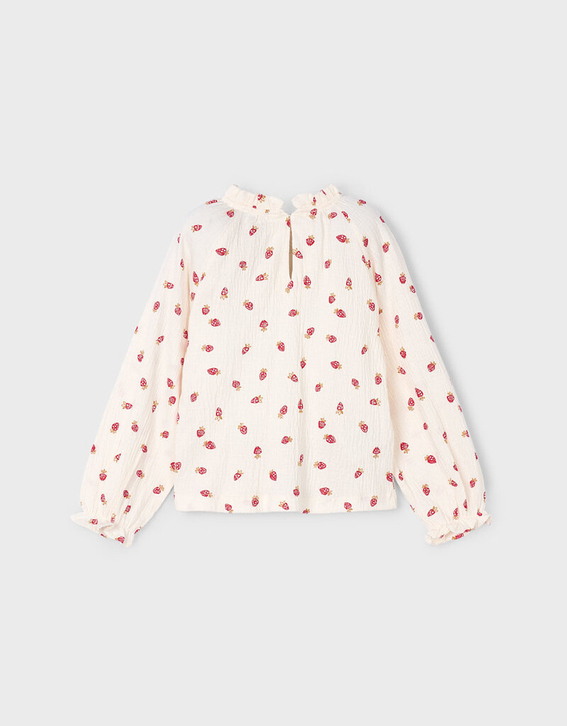 Mayoral L/S Strawberry Print Top