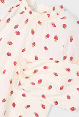 Mayoral L/S Strawberry Print Top