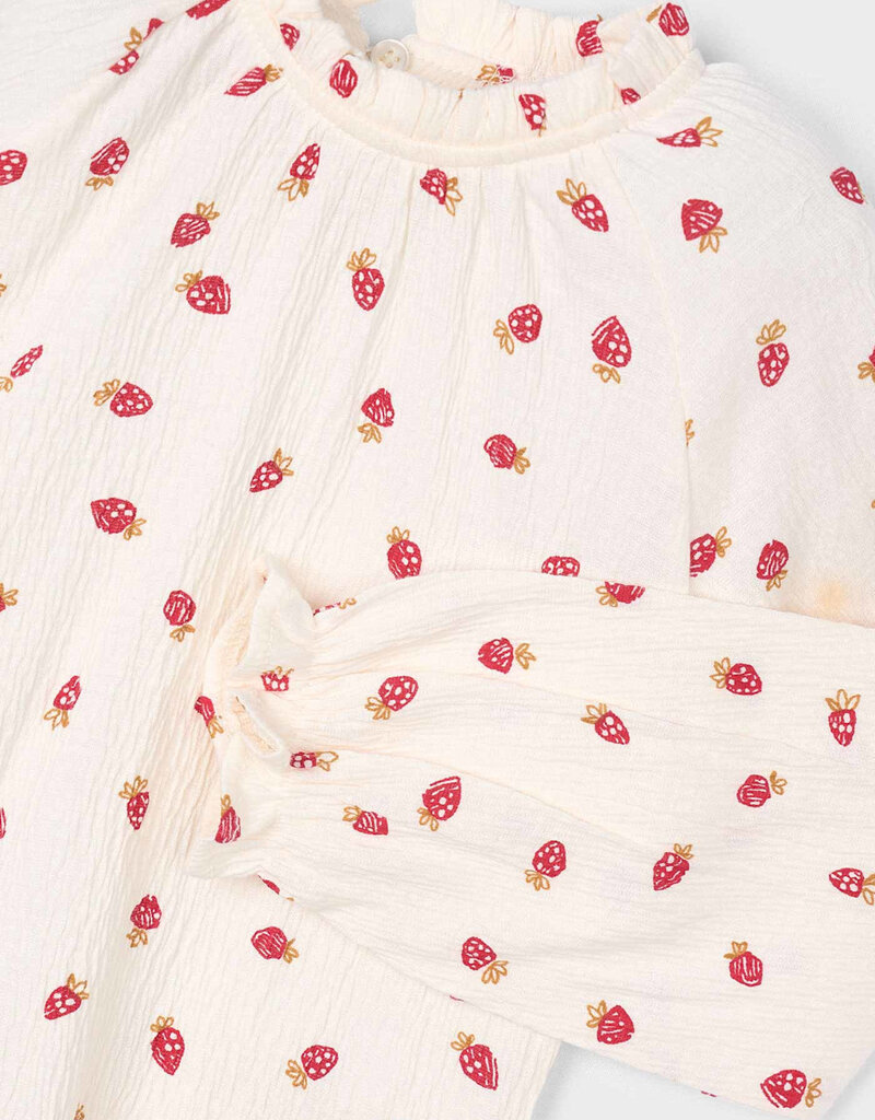 Mayoral L/S Strawberry Print Top