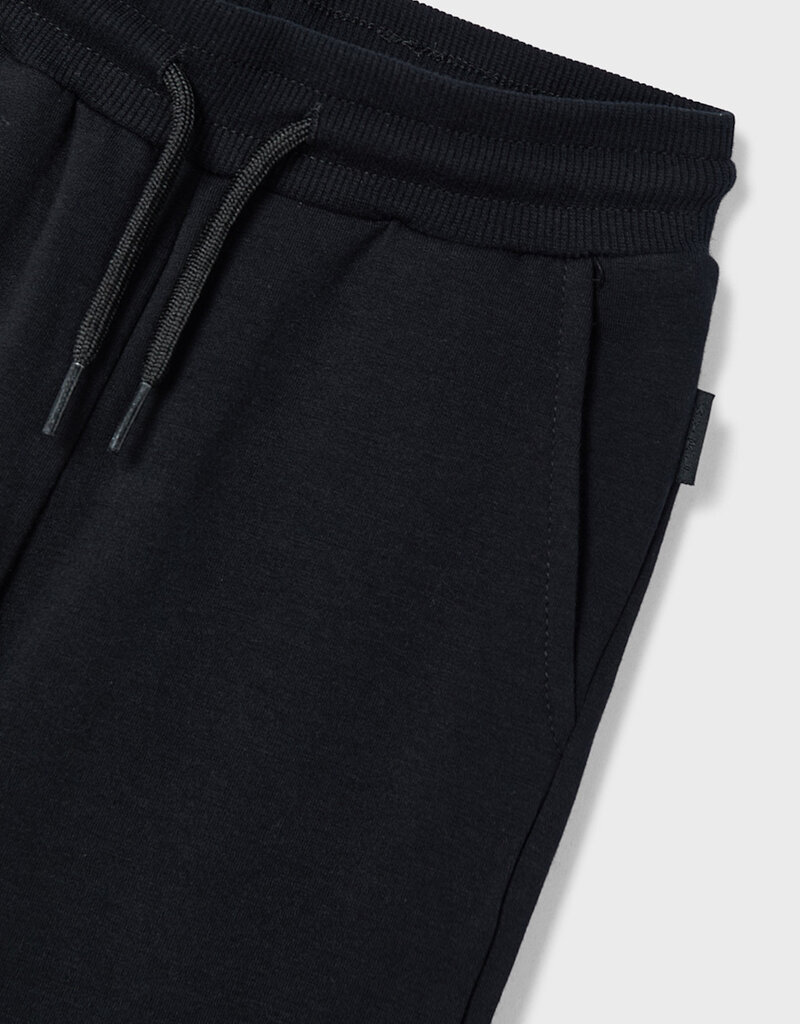 Mayoral Basic Cuffed Fleece Pants Black
