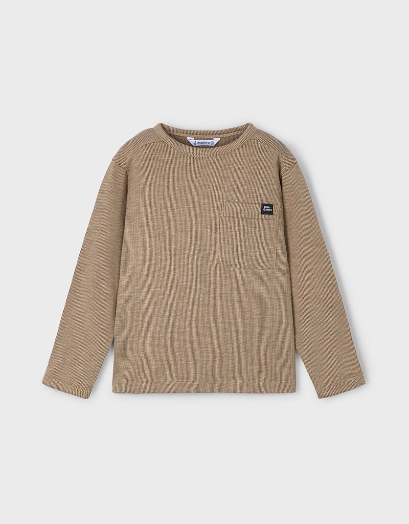 Mayoral L/S Rib Tee w/Pocket Caramel