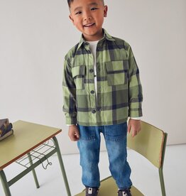 Mayoral Olive Checked Overshirt