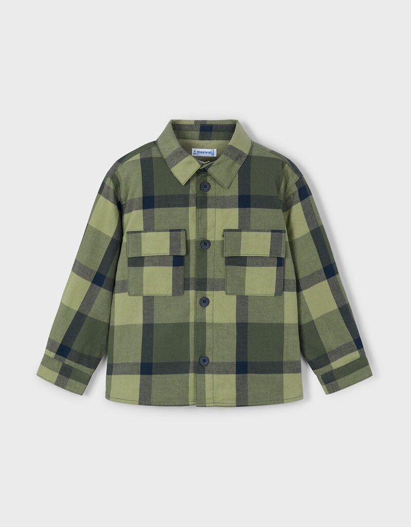 Mayoral Olive Checked Overshirt