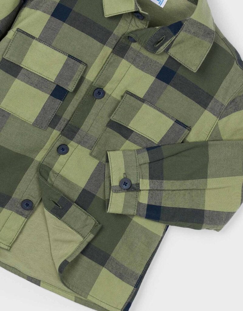 Mayoral Olive Checked Overshirt