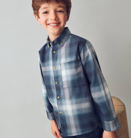Mayoral Navy  L/S Checked Shirt