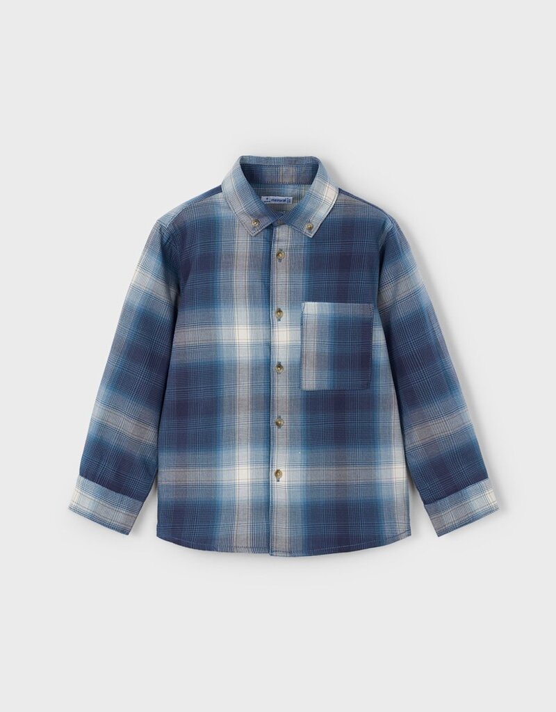 Mayoral Navy  L/S Checked Shirt