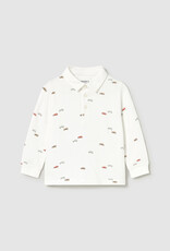 Mayoral L/S Cream Polo w/Car Print