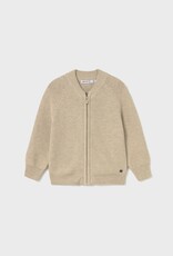 Mayoral Beige Knit Zip Up Sweater
