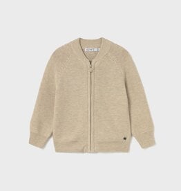 Mayoral Beige Knit Zip Up Sweater