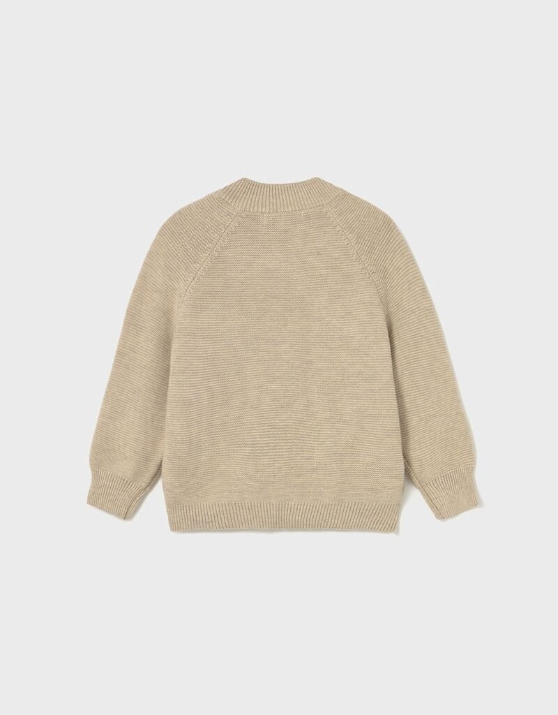 Mayoral Beige Knit Zip Up Sweater