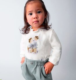 Mayoral L/S Cream Shirt w/Puppy Print