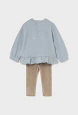 Mayoral Ruffled L/S Top w/Puppy Print Pant Set