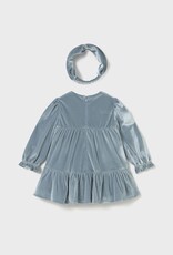 Mayoral Blue Bell Velvet Dress w/Headband