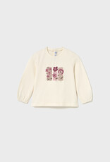 Mayoral Flowered Top Pant and Faux Fur Vest Set