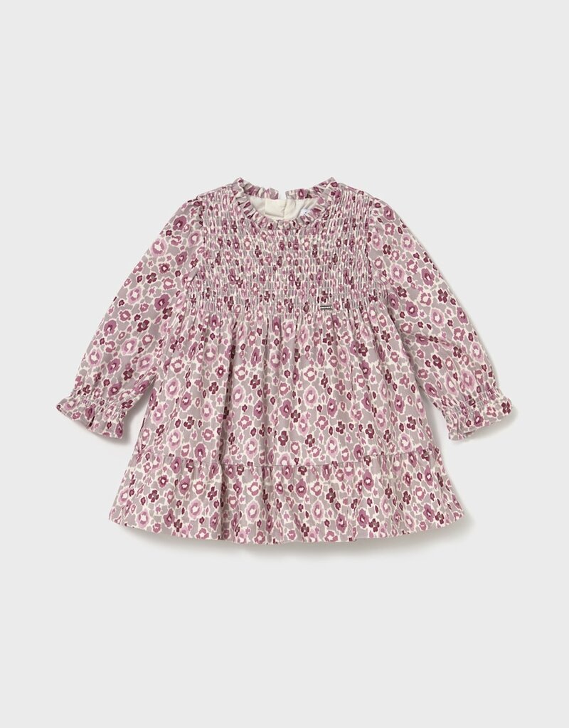 Mayoral Rose Printed Velvet Dress