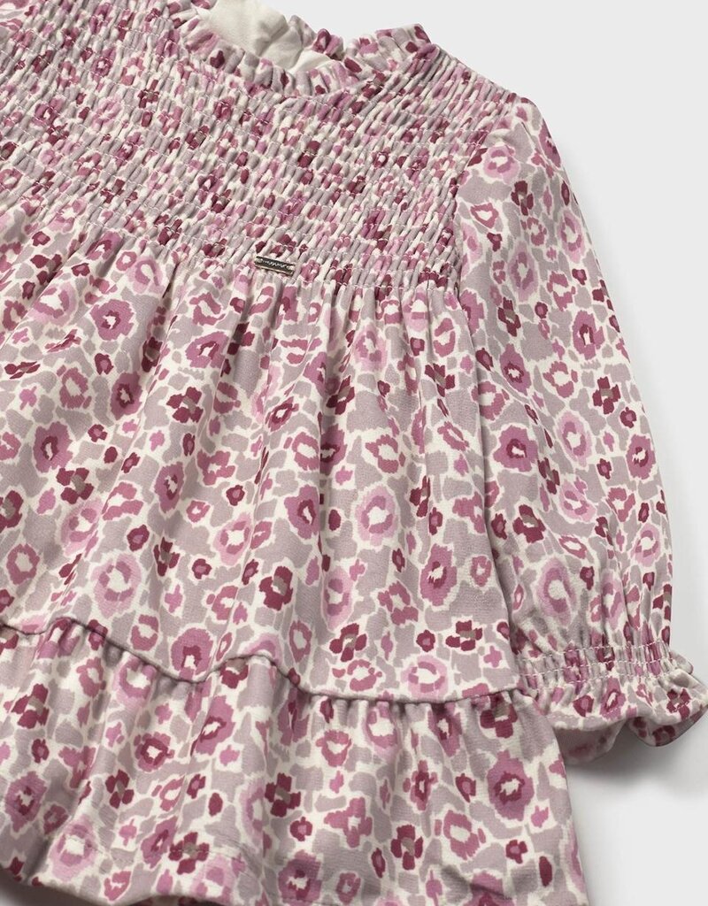 Mayoral Rose Printed Velvet Dress