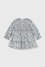 Mayoral Blue Bell Printed Velvet Dress