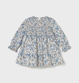 Mayoral Blue Bell Printed Velvet Dress