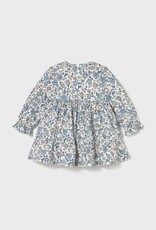 Mayoral Blue Bell Printed Velvet Dress