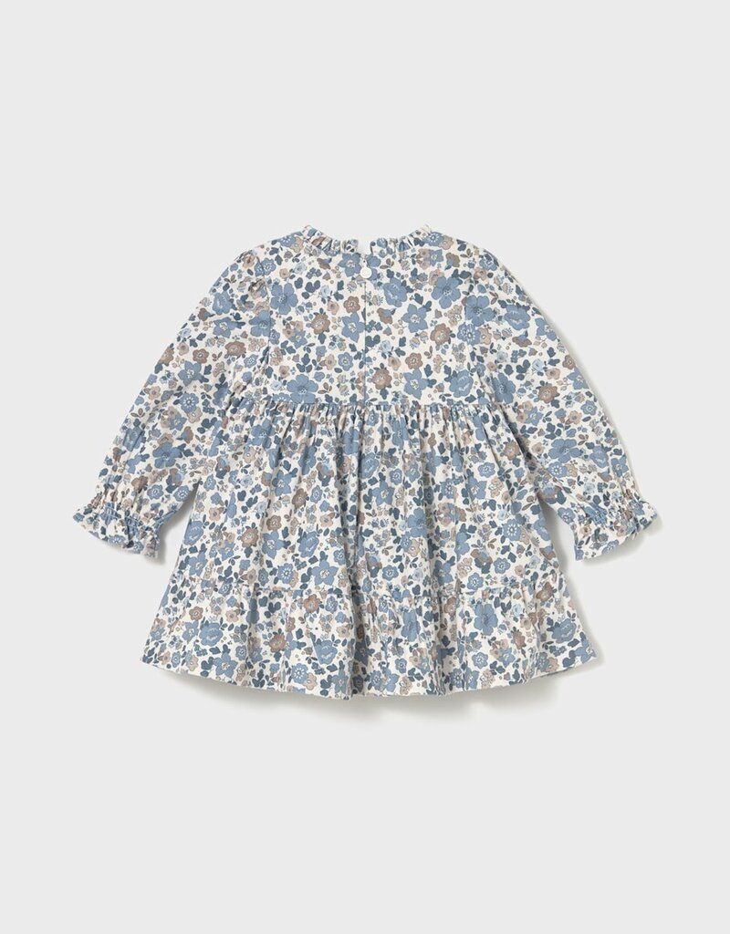 Mayoral Blue Bell Printed Velvet Dress