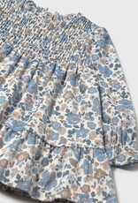 Mayoral Blue Bell Printed Velvet Dress