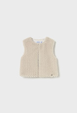 Mayoral Faux Fur Cream Vest
