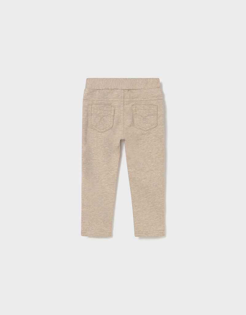 Mayoral Toffee Ruffle Fleece Pants