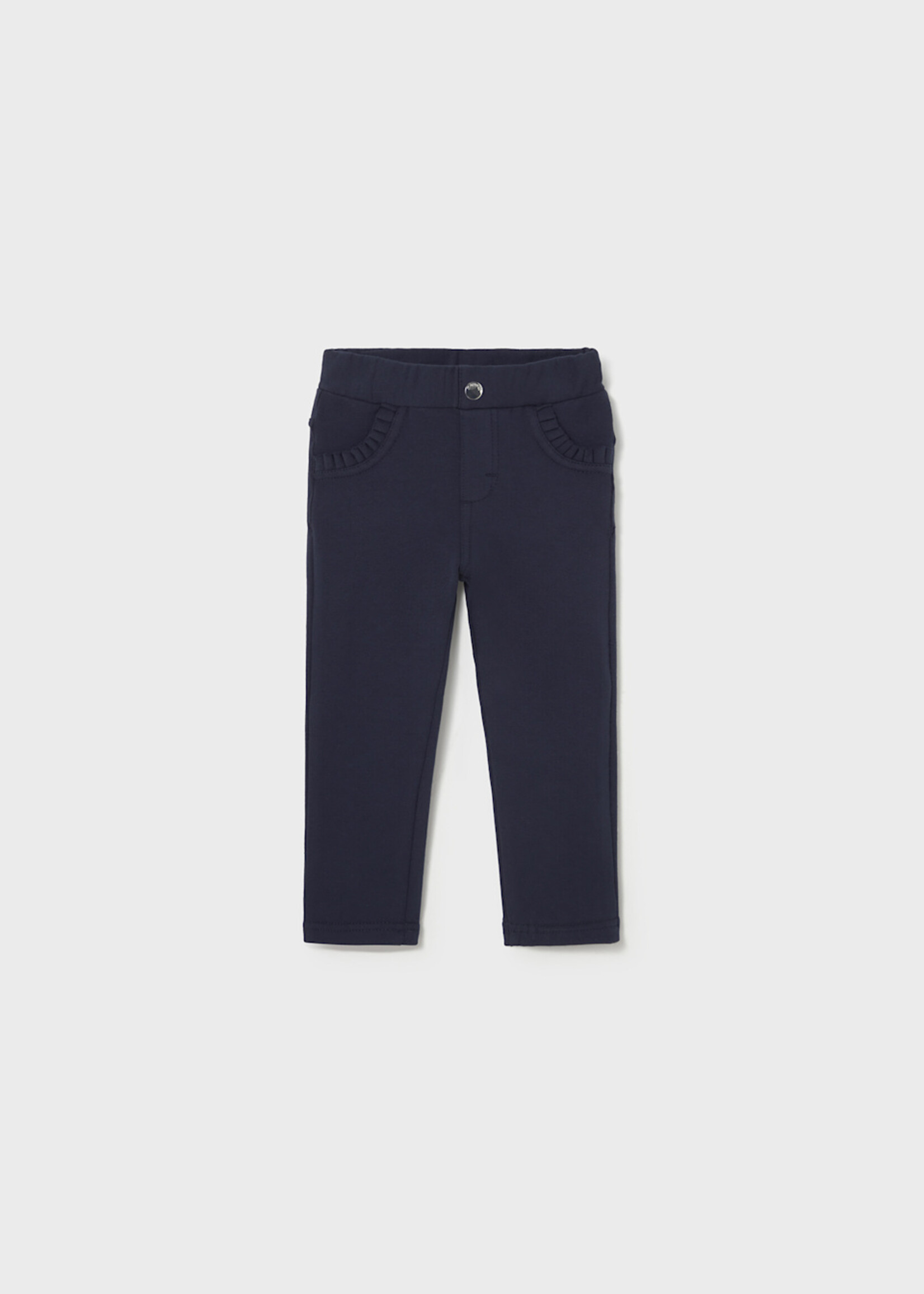 Mayoral Navy Ruffle Fleece Pants