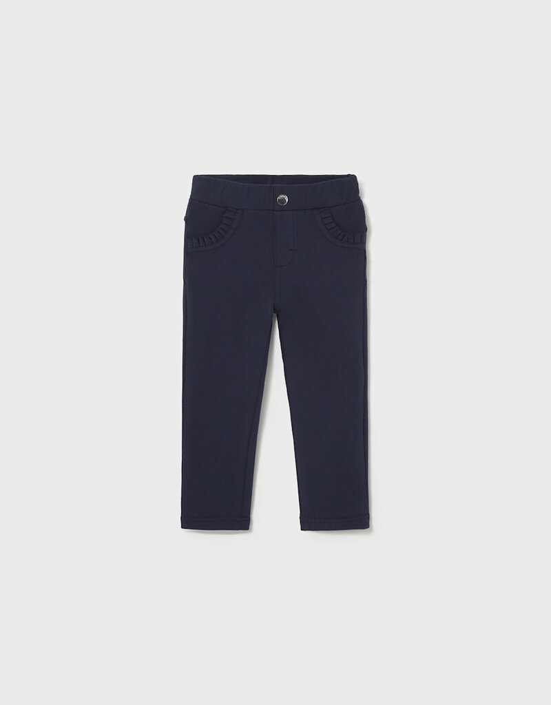 Mayoral Navy Ruffle Fleece Pants