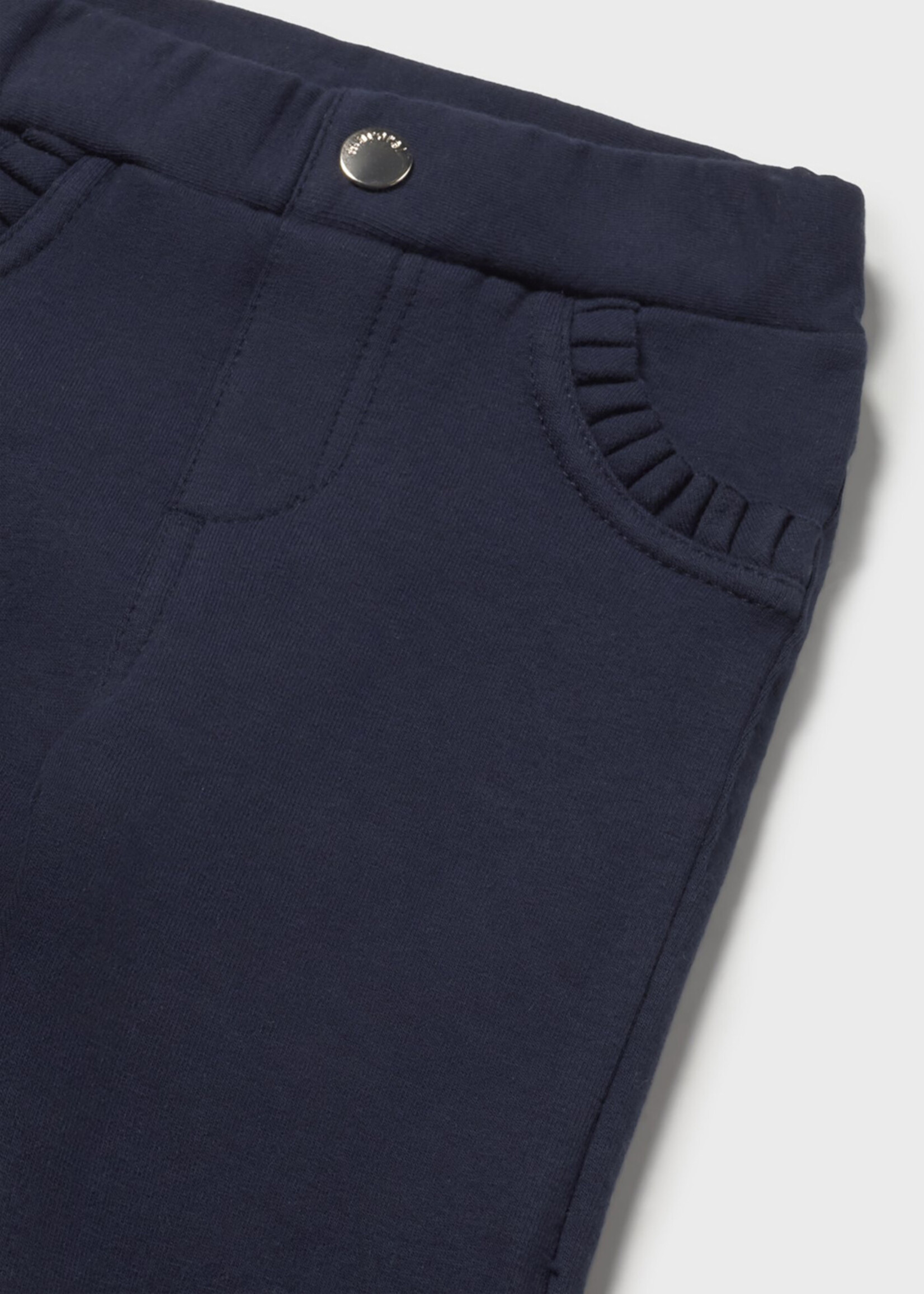Mayoral Navy Ruffle Fleece Pants