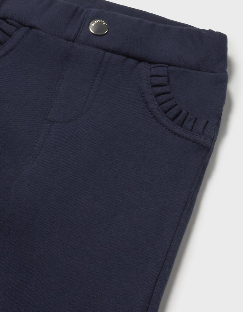 Mayoral Navy Ruffle Fleece Pants
