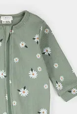 Petit Lem FOOTED SLEEPER KNIT-GREEN